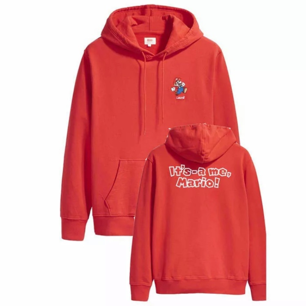 Levi's x Super Mario Graphic Red Hoodie Men's Sz M